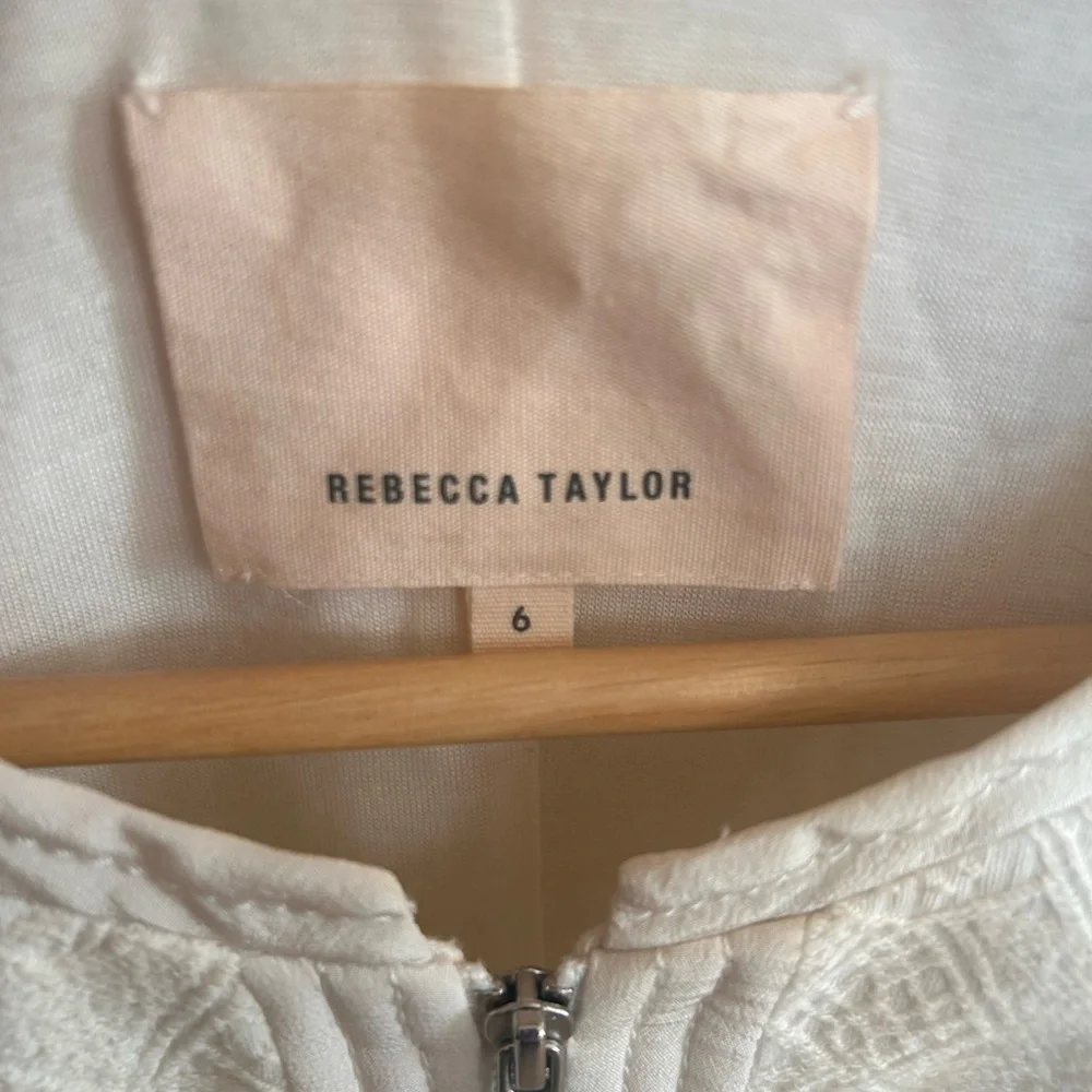 Rebecca Taylor size 6 white blazer jacket. 72% cotton, 25% polyester, 3% spandex - Picture 4 of 4